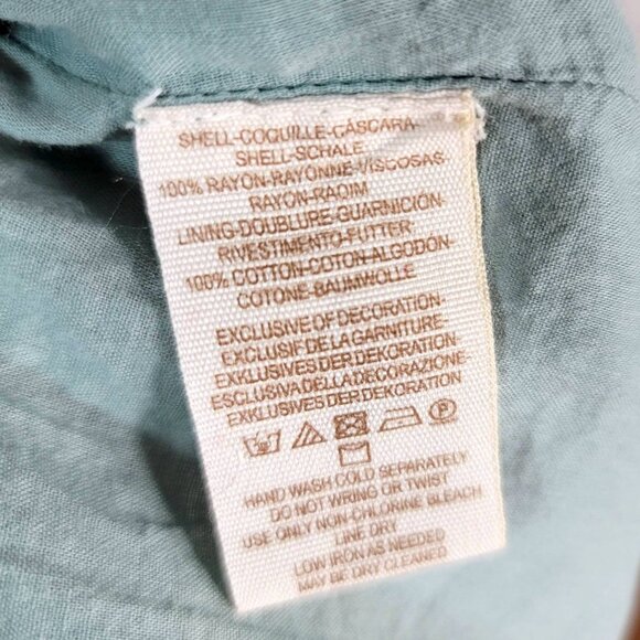 Free People Boho Dress Blue Green Small Lined Cut Out Floral Mini Emma Swing - Picture 6 of 7